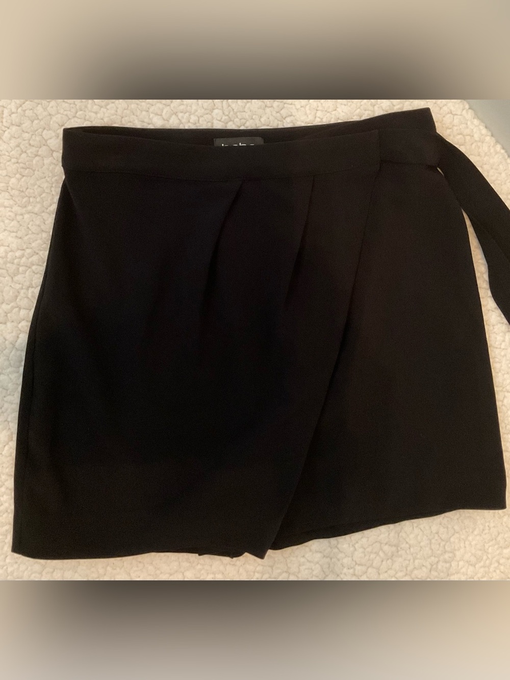 bebe Black Wrap-Style Skort with Side Tie